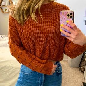 Cropped rust sweater